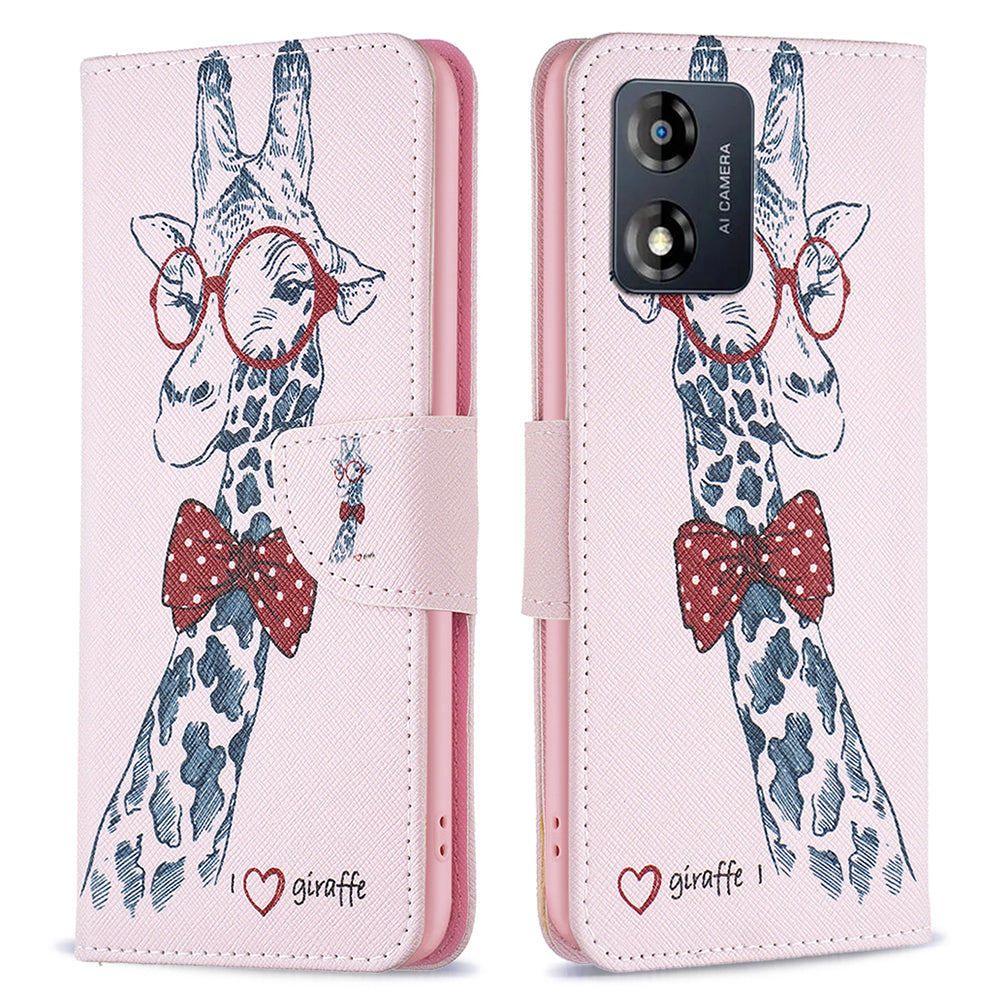 Kožené pouzdro na telefon pro Motorola Moto E13 4G s potiskem vzoru BF Kožený kryt Series-1 s plnou ochranou Flip Kryt na peněženku Kožené pouzdro na telefon pro Motorola Moto E13 4G s potiskem vzoru BF Kožený kryt Series-1 s plnou ochranou Flip Kryt na peněženku